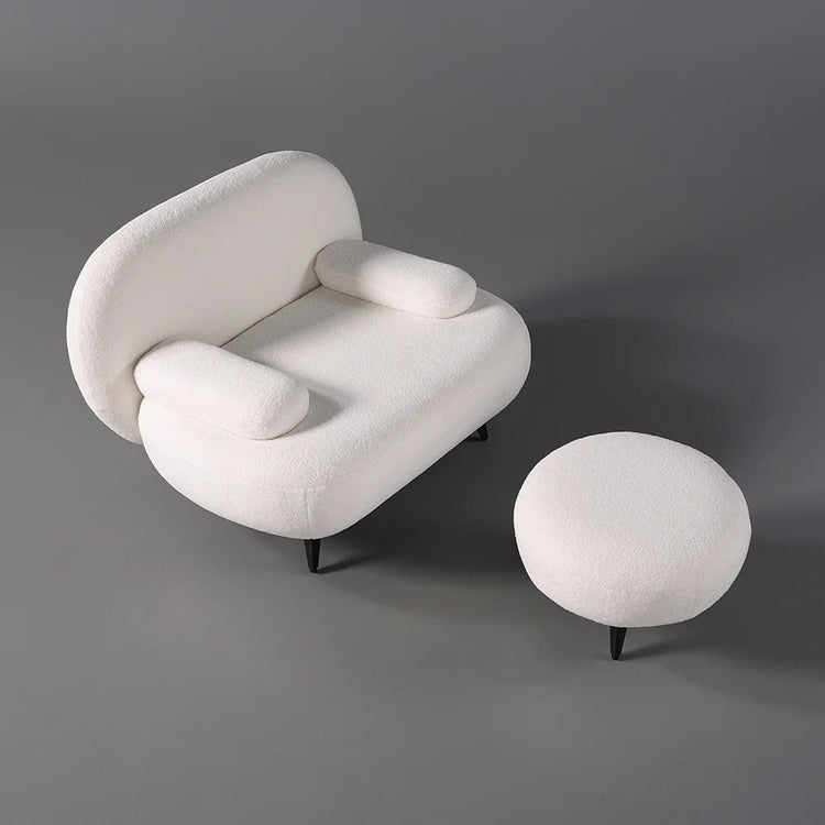 Fauteuil d'appoint avec pouf moderne