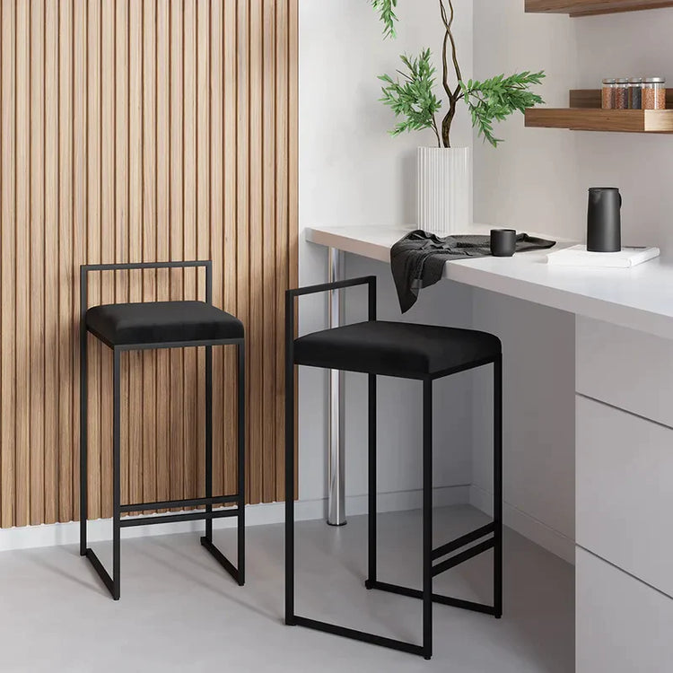 Tabouret de bar moderne en velours