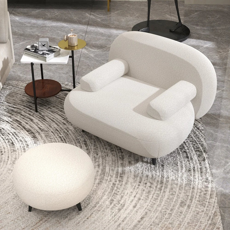 Fauteuil d'appoint avec pouf moderne