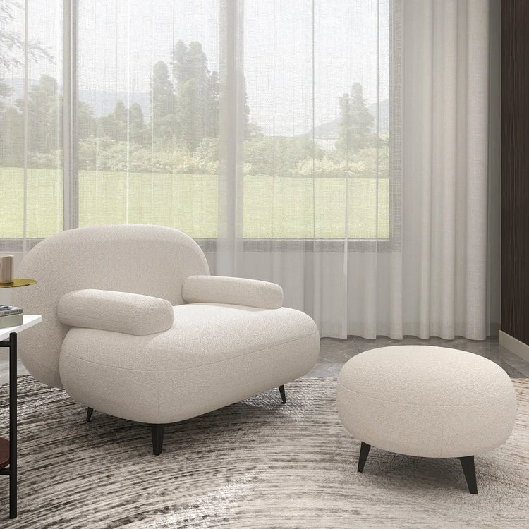 Fauteuil d'appoint avec pouf moderne