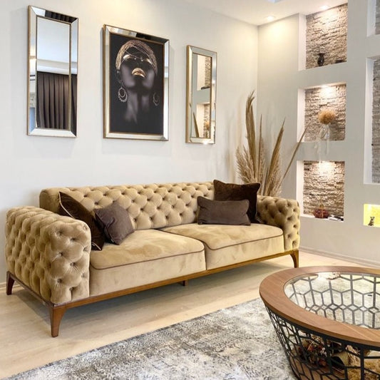 3 PLACES CANAPÉ CAPITONNÉ