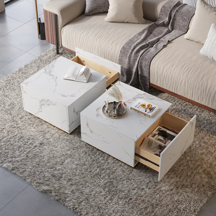 2 tables basses carrées