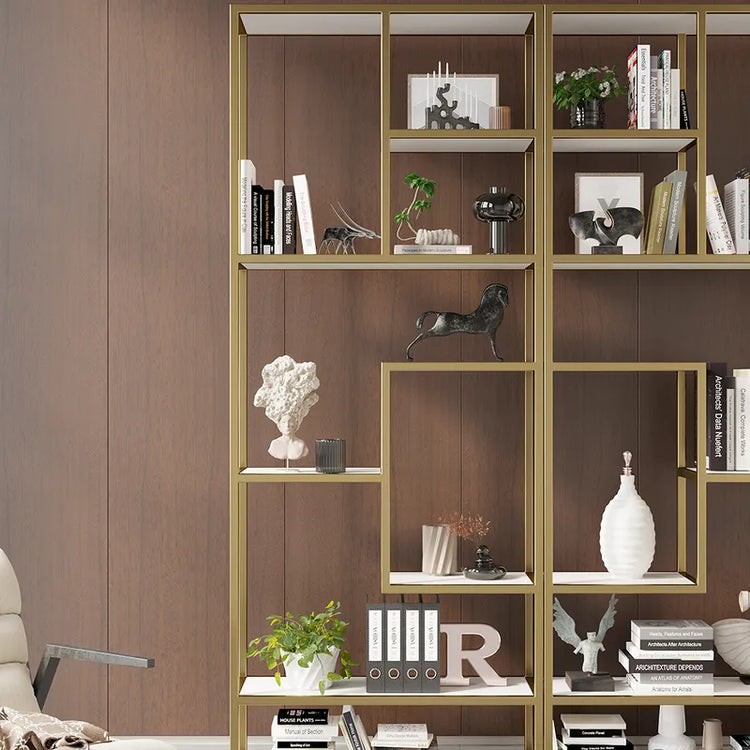 Modern White & Gold Etagere