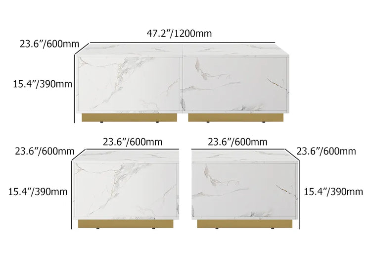 2 tables basses carrées