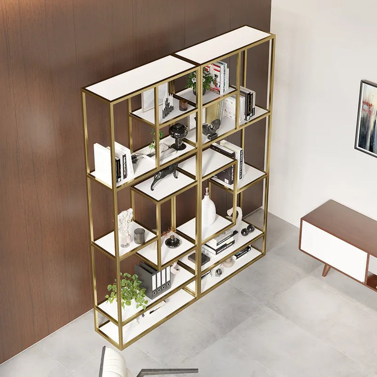 Modern White & Gold Etagere