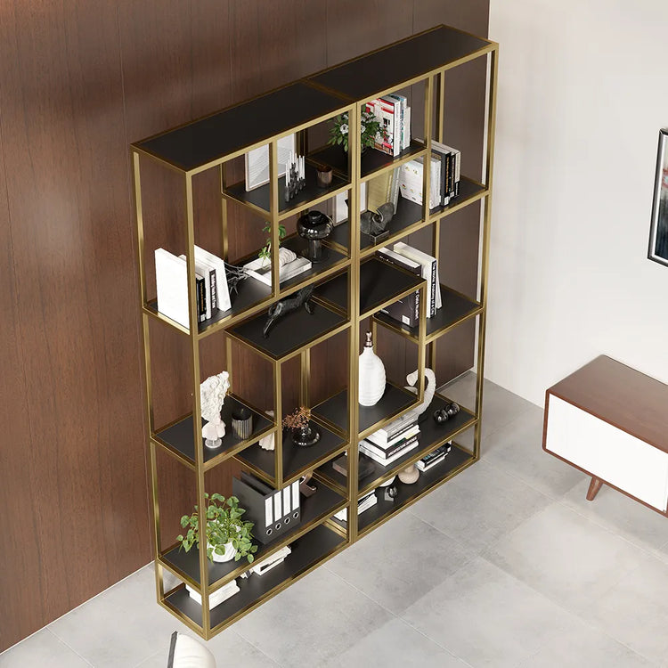 Modern Black & Gold Etagere