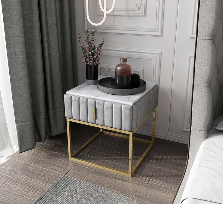 Chevet Carré Effet Marbre