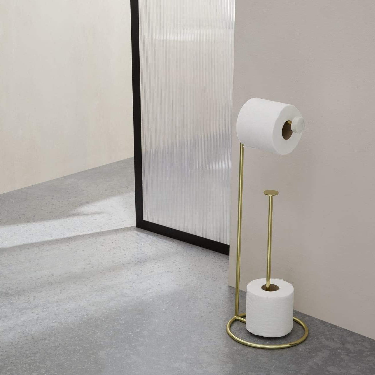 Porte papier WC sur pied 2in1, blanc - dipius SA