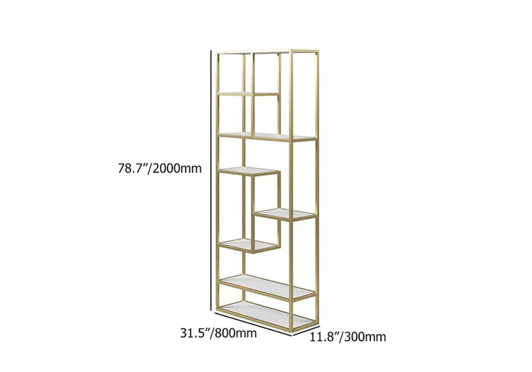 Modern White & Gold Etagere