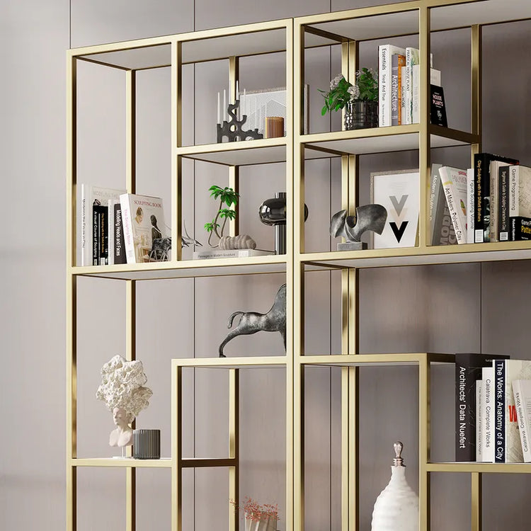 Modern White & Gold Etagere