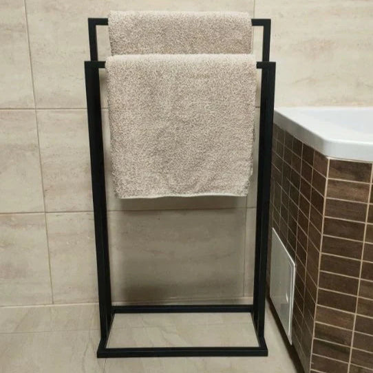 Porte-serviettes design en métal noir