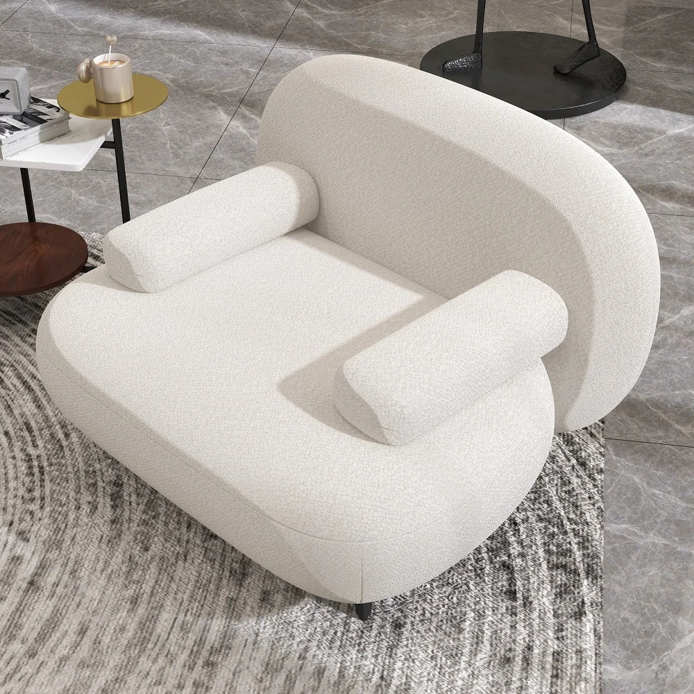 Fauteuil d'appoint  avec pouf moderne
