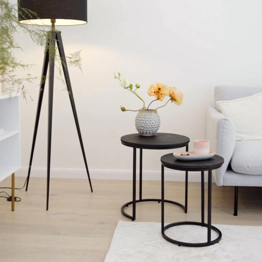 Table d'appoint gigogne noire