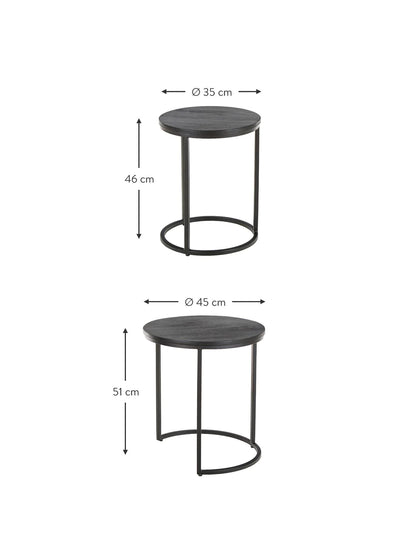 Table d'appoint gigogne noire