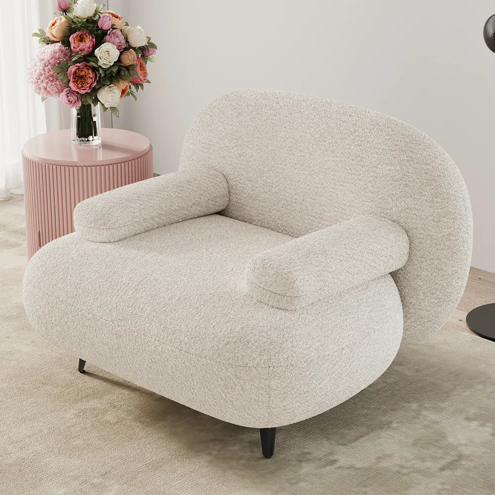 Fauteuil d'appoint  avec pouf moderne