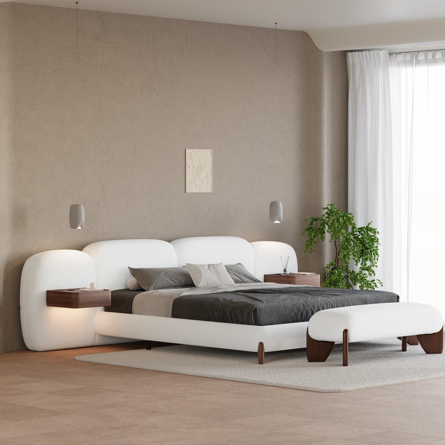 Lit Boucle Curva avec Table de Chevet