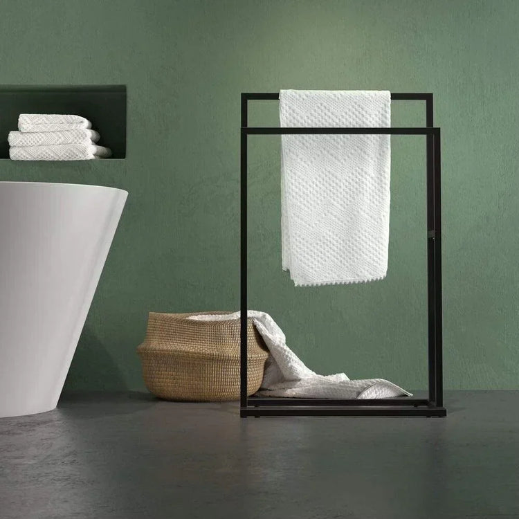 Porte-serviettes design en métal noir