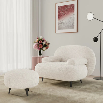 Fauteuil d'appoint  avec pouf moderne