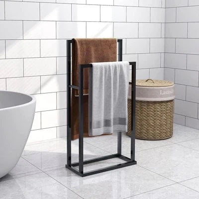 Porte-serviettes design en métal noir