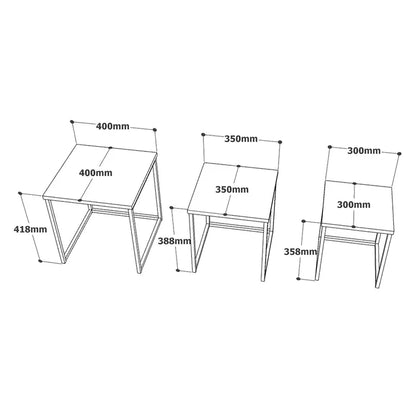 Set de 3 tables d'appoint gigognes