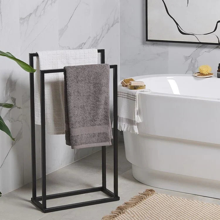 Porte-serviettes design en métal noir