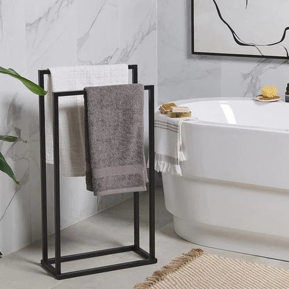 Porte-serviettes design en métal noir