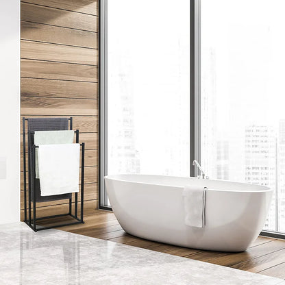 Porte-serviettes design en métal noir