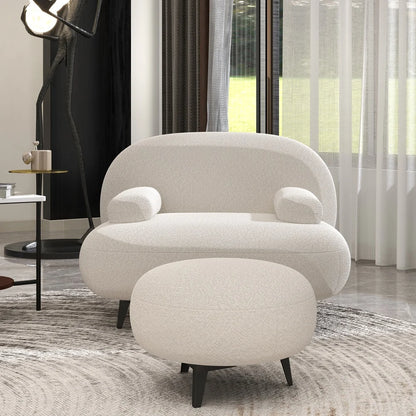 Fauteuil d'appoint  avec pouf moderne