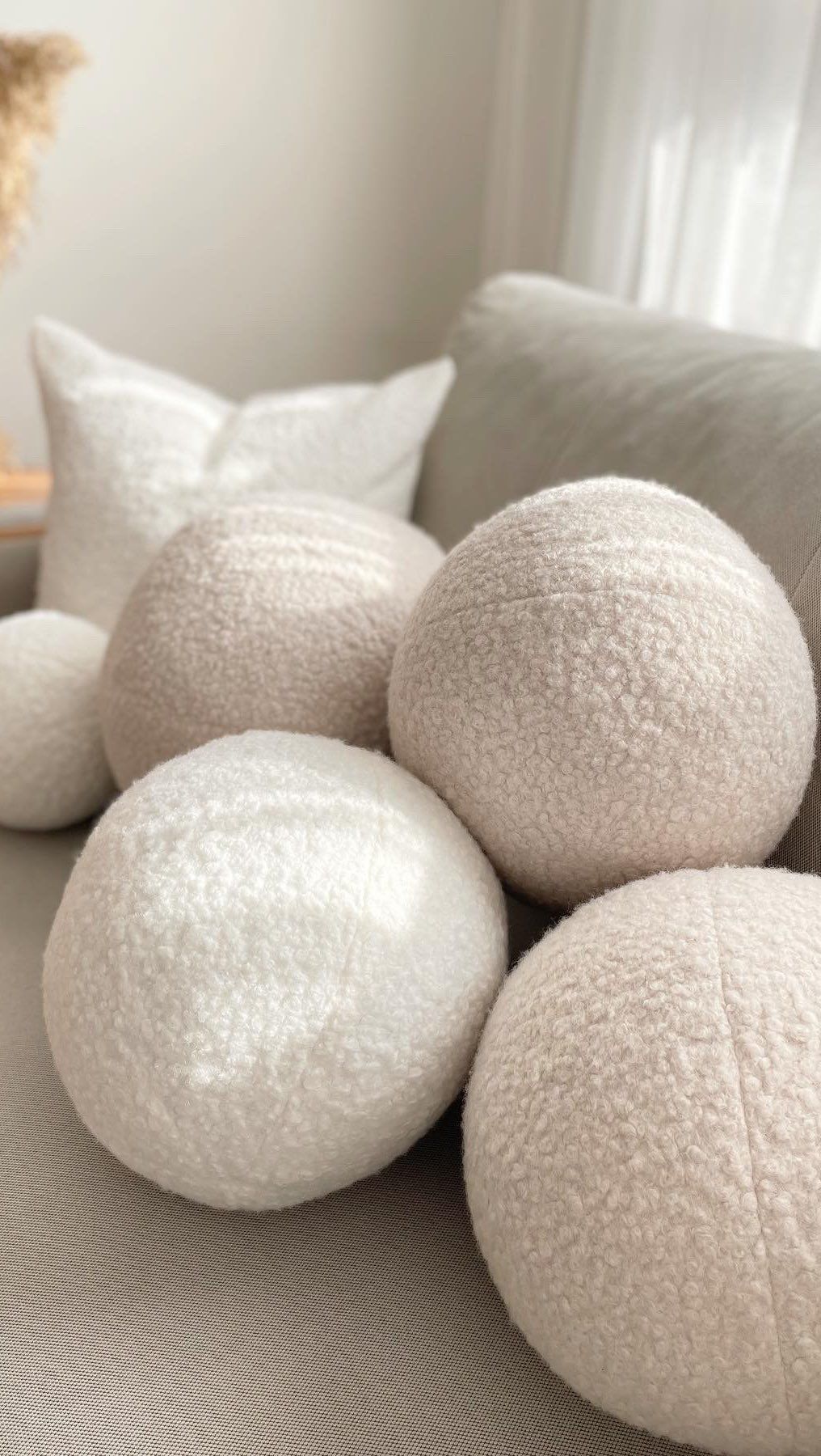 Coussin balle en bouclette