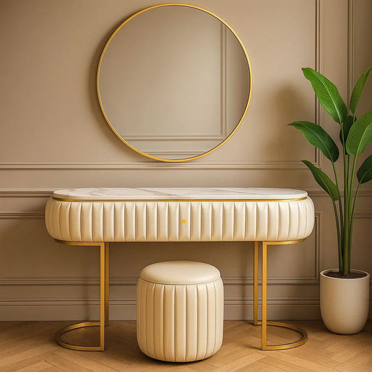 PACK : Coiffeuse nordique + Tabouret + Miroir