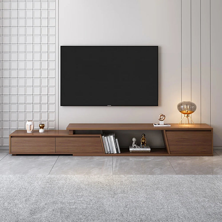 Meuble TV Extensible Bois MDF Noyer