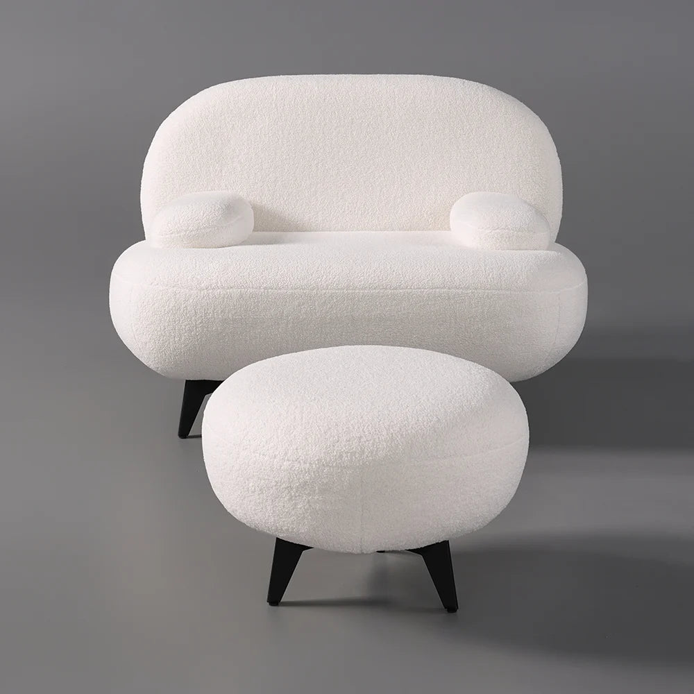 Fauteuil d'appoint  avec pouf moderne