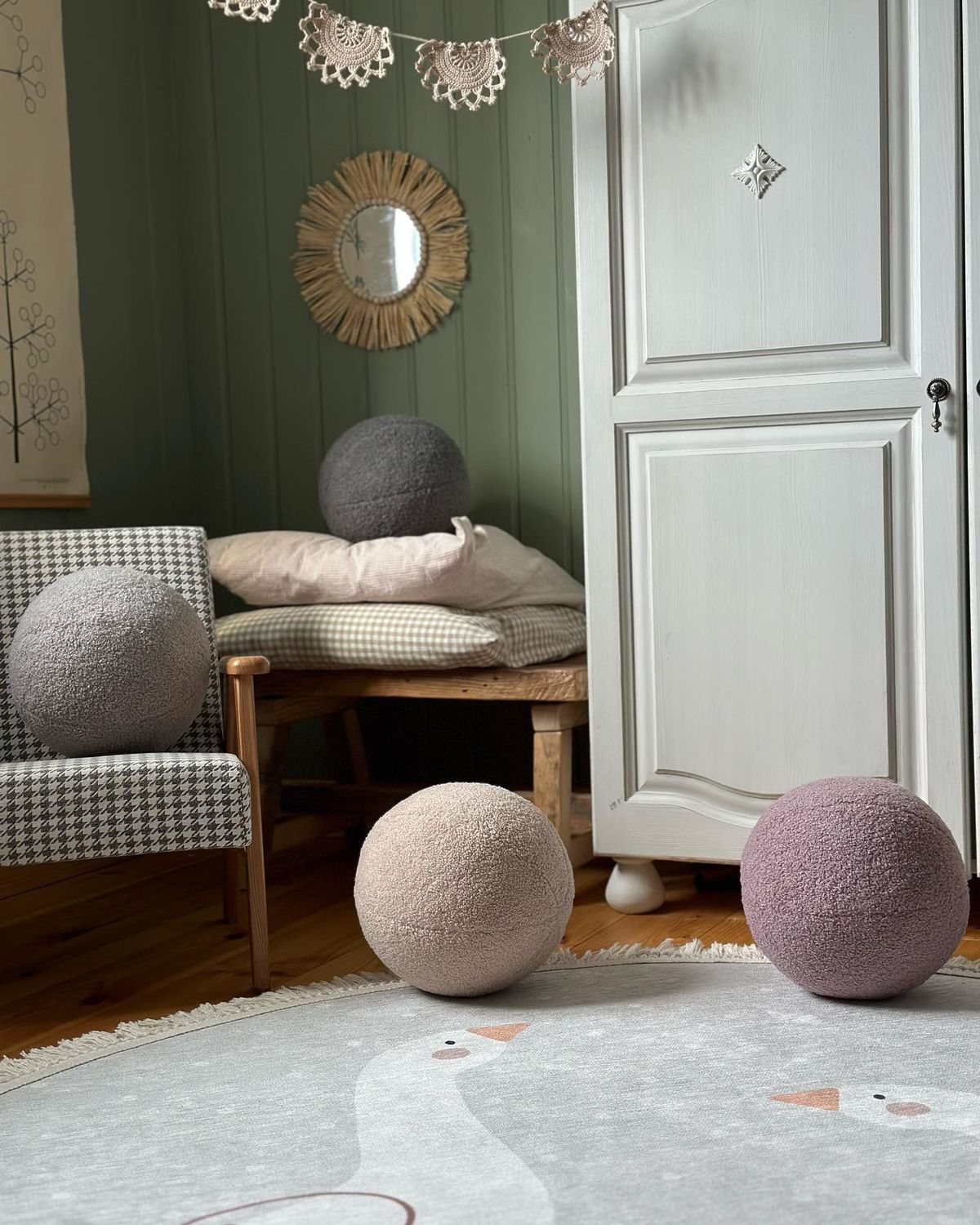 Coussin balle en bouclette