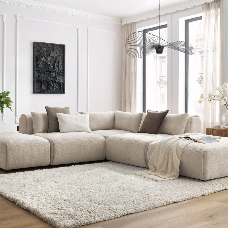 Canapé d'angle fixe modulable