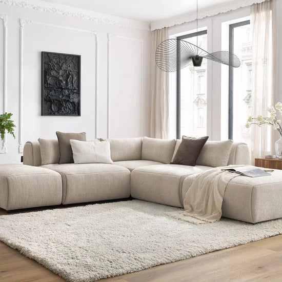 Canapé d'angle fixe modulable