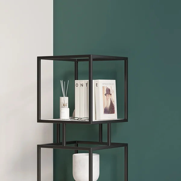 Bibliothèque moderne à 2 niveaux avec étagère en métal