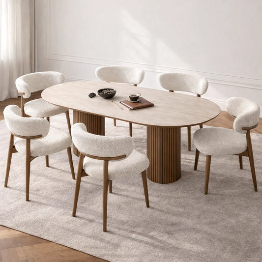 Pack MARBELLA – Table à Manger Ovale + 6 Chaises