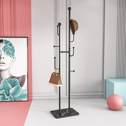 Porte-manteau sur pied design en métal & marbre