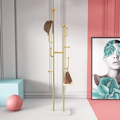 Porte-manteau sur pied design en métal & marbre