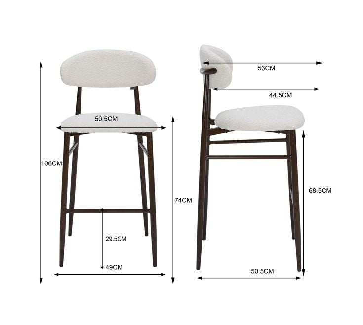 Chaise de bar design en bois massif