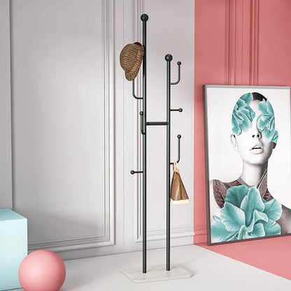 Porte-manteau sur pied design en métal & marbre