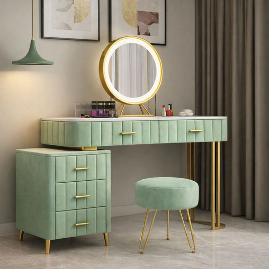 Coiffeuse extensible moderne en velours