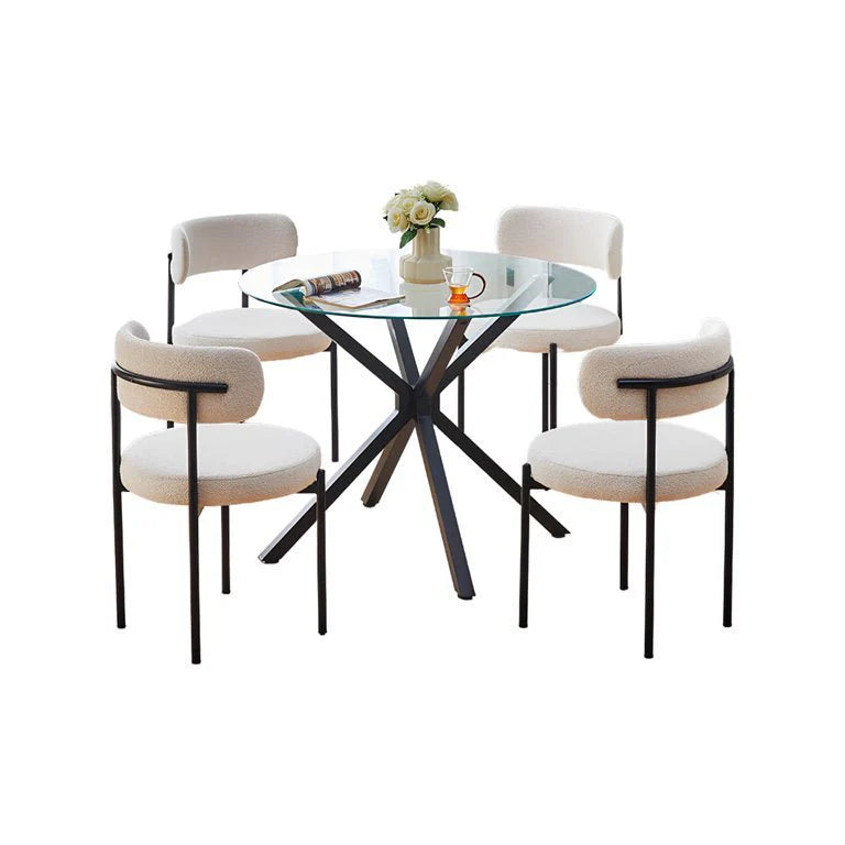 Table à manger en verre + 4 Chaises