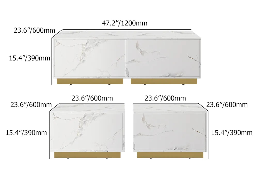 DUO tables basses carrées