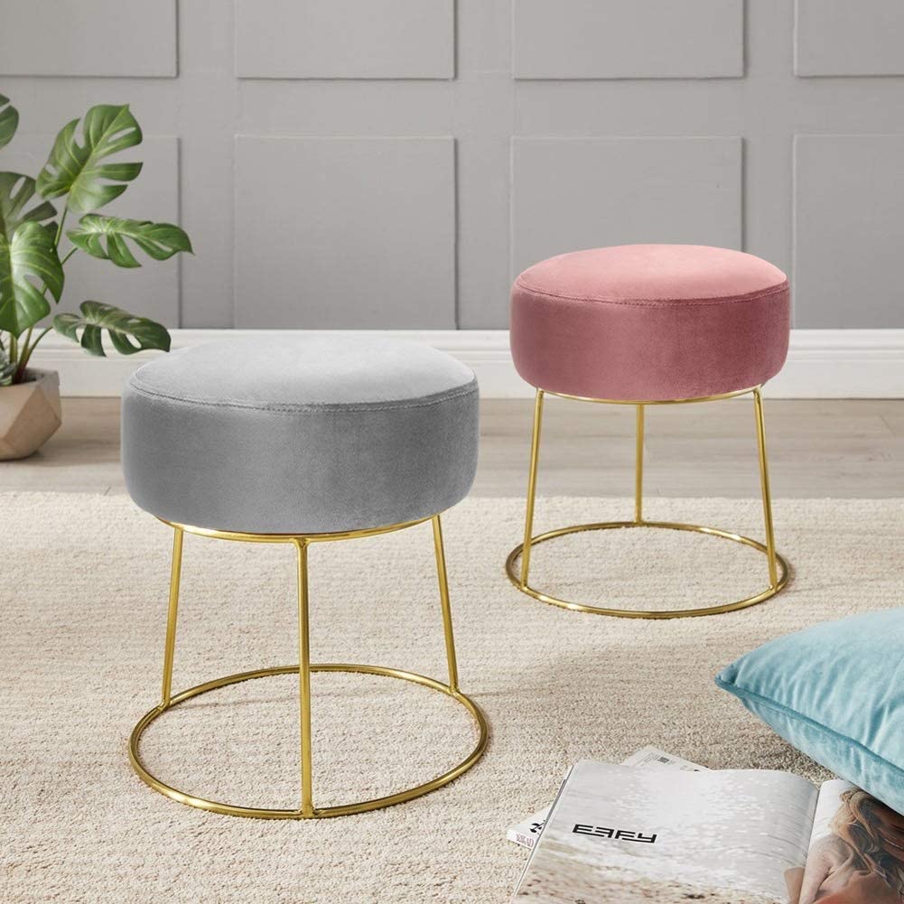 Tabouret Avec Pieds Métal Doré