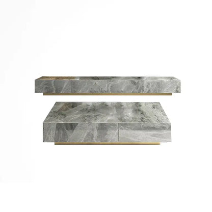 Pack Meuble TV Table Basse effet marbre