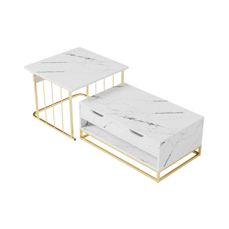 Modern Coffee Table Set of 2 in White