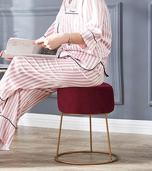 Tabouret Avec Pieds Métal Doré