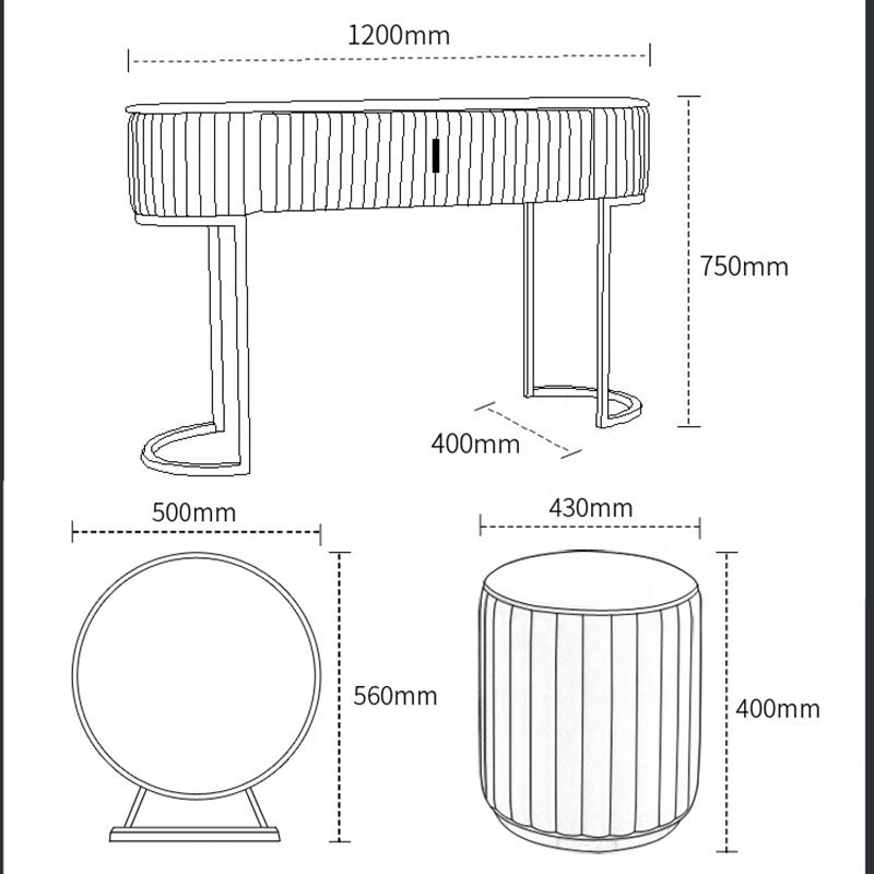 Coiffeuse nordique + Tabouret