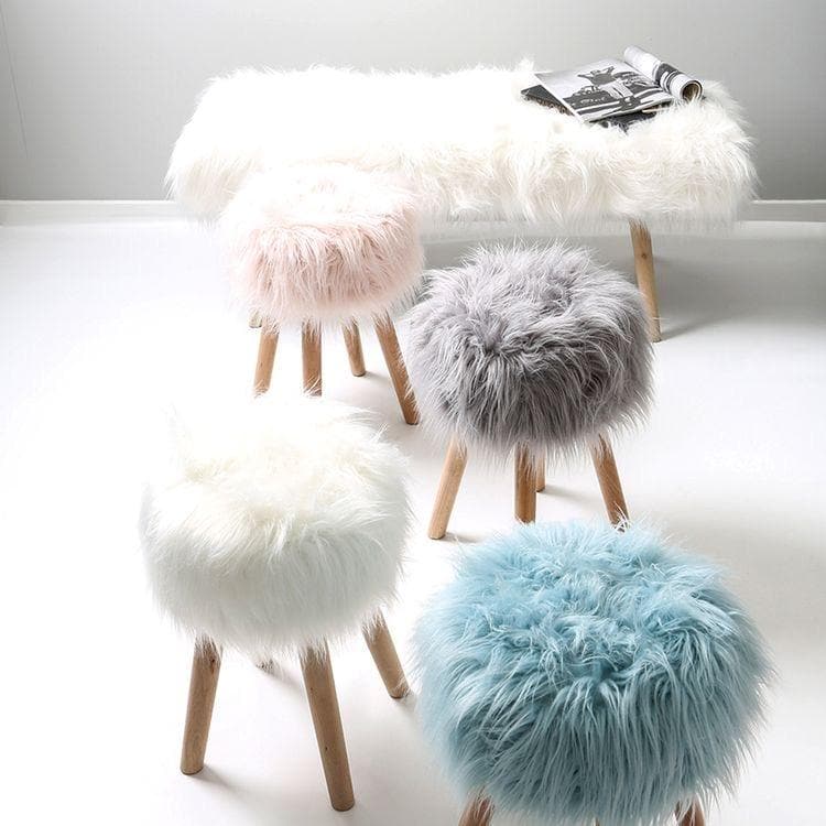 Tabouret En Fausse Fourrure